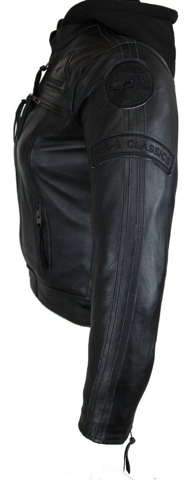 Alpha Speeds Motorradjacke - /Freizeit Damen Lammlederjacke Bikerjacke Highway 11 (mit einer abnehmbaren Kapuze) aus weichem Lammleder, inklusive einsetzbarer P – Bild 5 von 5