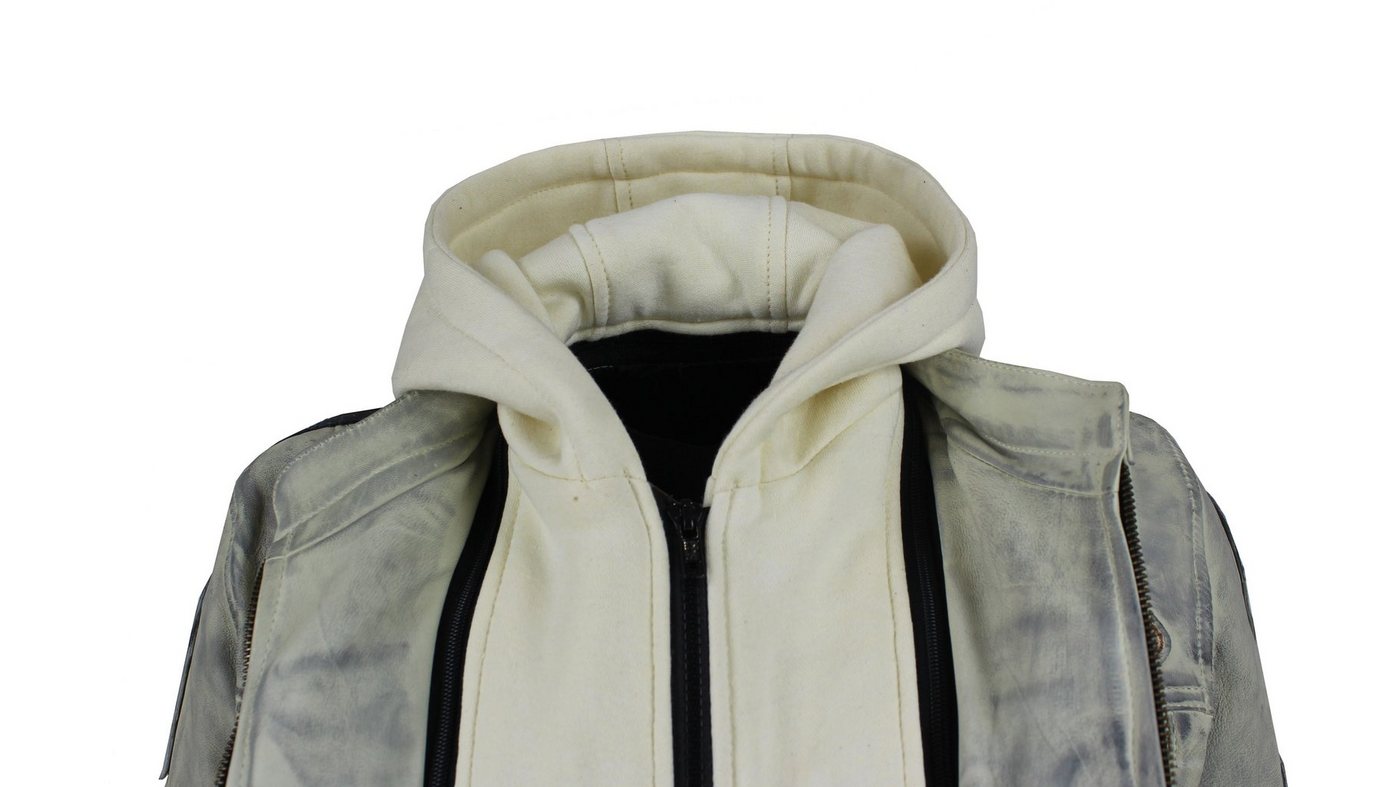 Alpha Speeds Motorradjacke - /Freizeit Damen Lammlederjacke Bikerjacke Highway 11 (mit einer abnehmbaren Kapuze) aus weichem Lammleder, inklusive einsetzbarer P – Bild 5 von 5
