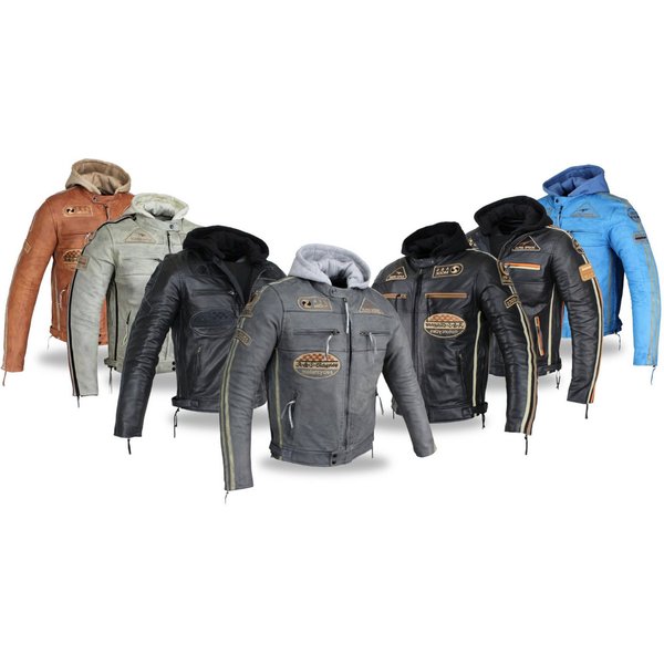 Alpha Speeds Motorradjacke - /Freizeit Herren Lammlederjacke Bikerjacke Highway 11 (Abnehmbares Innenfutter und Kapuze, (NEUE VERSION 2025) Aus weichem Lammlede