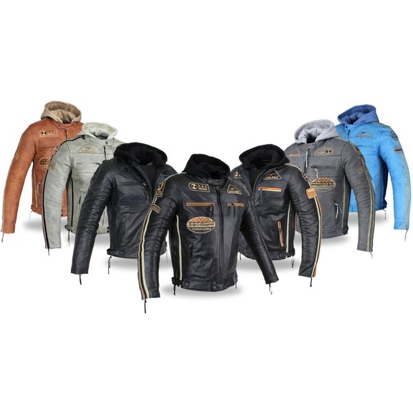 Alpha Speeds Motorradjacke - /Freizeit Herren Lammlederjacke Bikerjacke Highway 11 (Abnehmbares Innenfutter und Kapuze, (NEUE VERSION 2025) Aus weichem Lammlede