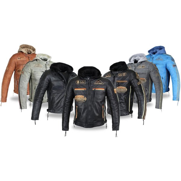 Alpha Speeds Motorradjacke - /Freizeit Herren Lammlederjacke Bikerjacke Highway 11 (Abnehmbares Innenfutter und Kapuze, (NEUE VERSION 2025) Aus weichem Lammlede