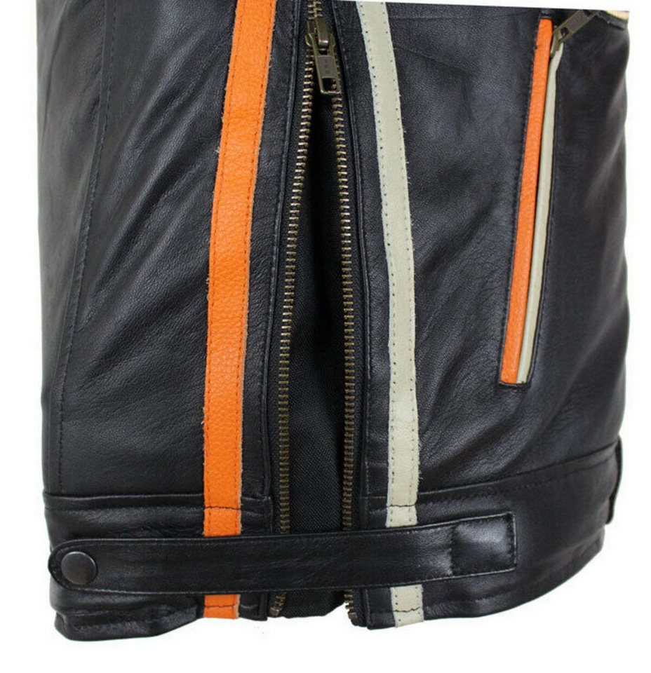 Alpha Speeds Motorradjacke - /Freizeit Herren Lammlederjacke Bikerjacke Highway 11 (Abnehmbares Innenfutter und Kapuze, (NEUE VERSION 2025) Aus weichem Lammlede – Bild 5 von 5