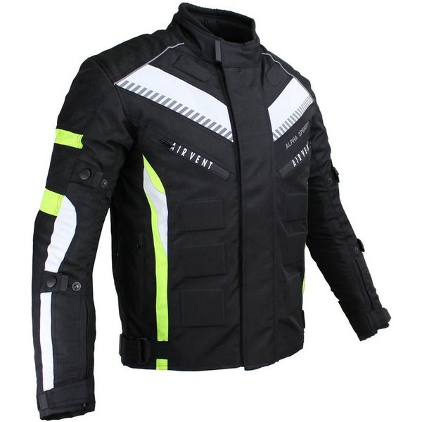 Alpha Speeds Motorradjacke Herren Motorrad Biker Textil Jacke Wasserdicht Jacke mit Protektoren (Belüftungssysteme) Innenjacke ist trennbar: All Season, SLIM Fl