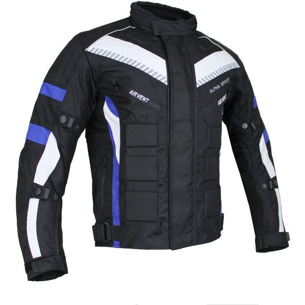 Alpha Speeds Motorradjacke Herren Motorrad Biker Textil Jacke Wasserdicht Jacke mit Protektoren Belüftungssysteme, Innenjacke ist trennbar: All Season, SLIM Bla