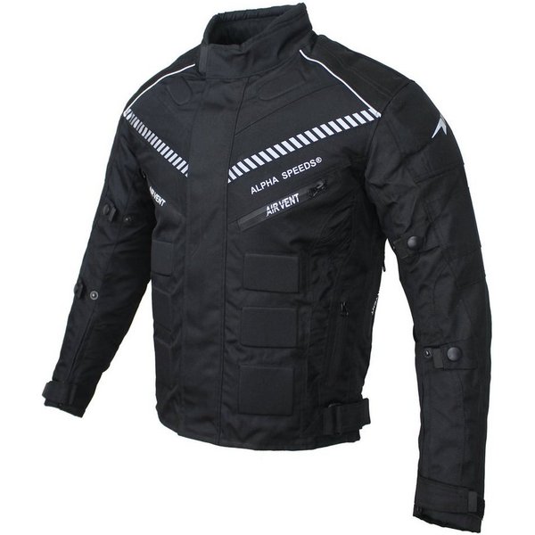 Alpha Speeds Motorradjacke Herren Motorrad Biker Textil Jacke Wasserdicht Jacke mit Protektoren Belüftungssysteme, Innenjacke ist trennbar: All Season, SLIM Sch