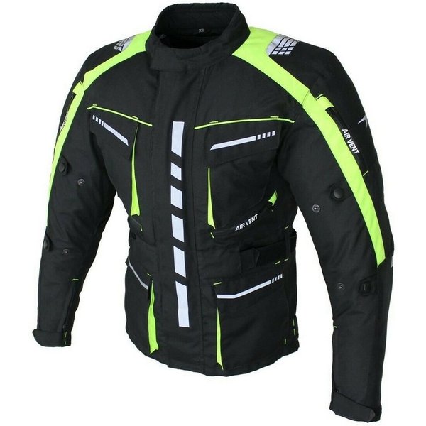 Alpha Speeds Motorradjacke Herren Motorrad Textil Jacke Biker wasserdicht Jacke mit Protektoren (1-St) Sport, Innenjacke ist trennbar: All Season, Fluorescent G