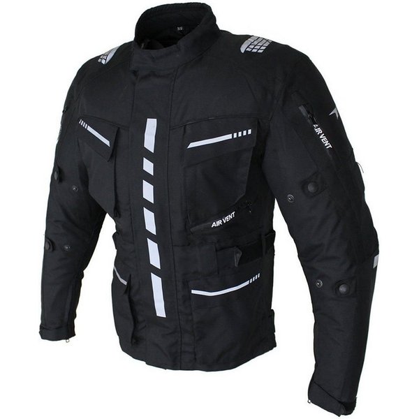 Alpha Speeds Motorradjacke Herren Motorrad Textil Jacke Biker wasserdicht Jacke mit Protektoren Sport, Innenjacke ist trennbar: All Season, Schwarz