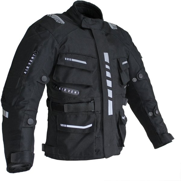 Alpha Speeds Motorradjacke Kinder Motorrad Textil Jacke Biker wasserdicht Jacke mit Protektoren Sport, Innenjacke ist trennbar: All Season, Schwarz