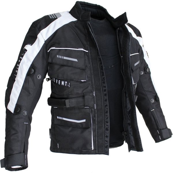Alpha Speeds Motorradjacke Kinder Motorrad Textil Jacke Biker wasserdicht Jacke mit Protektoren Sport, Innenjacke ist trennbar: All Season, Weiß