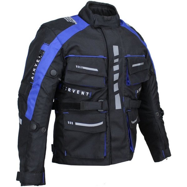 Alpha Speeds Motorradjacke Kinder Motorrad Textil Jacke Biker wasserdicht Jacke mit Protektoren Sport, Innenjacke ist trennbar: All Season, Blau