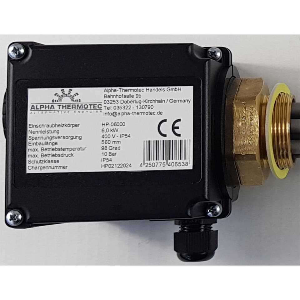 Alpha Thermotec Heizstab Heizpatrone HP isolierte Ausführung, schwarz – Bild 5 von 5
