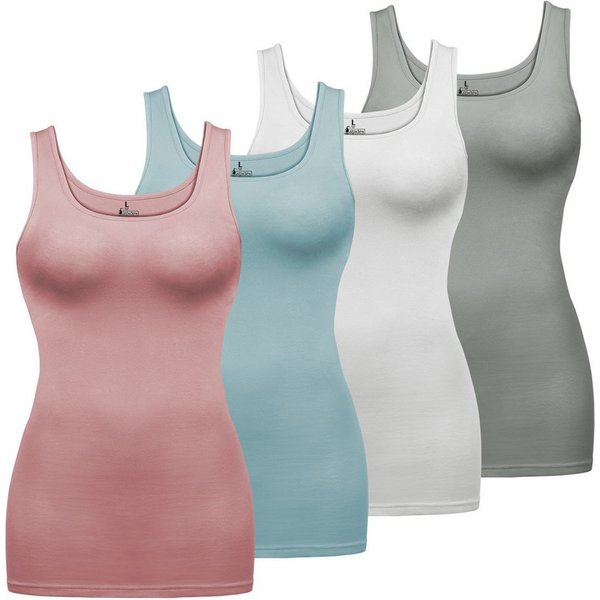 ALPIDEX Achseltop Damen Tops 4er Set Basic Tank Top
