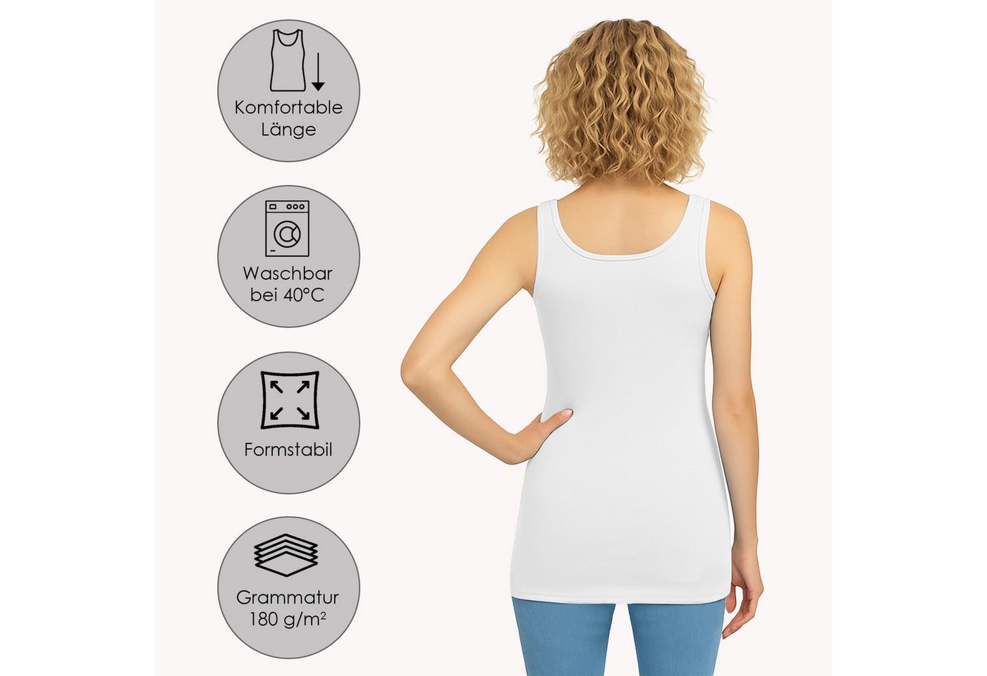 ALPIDEX Achseltop Damen Tops 4er Set Basic Tank Top – Bild 4 von 5