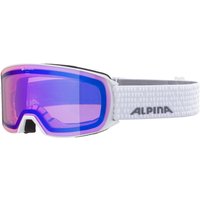 Alpina Nakiska QHM Skibille (811 white, Scheibe: QUATTROFLEX, blue (S2))