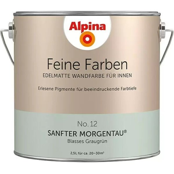 12 Sanfter Morgentau innen blasses graugrün edelmatt grau, 2.5l