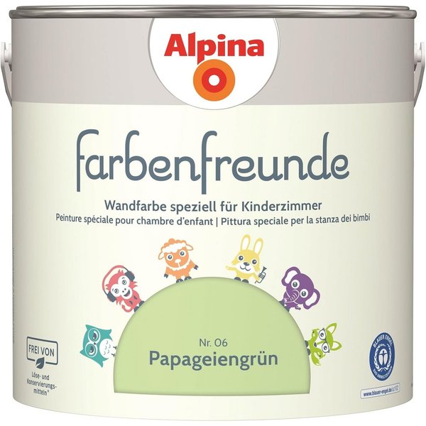 Alpina Wandfarbe 2,5 L. Farbenfreunde Papageiengrün No. 6