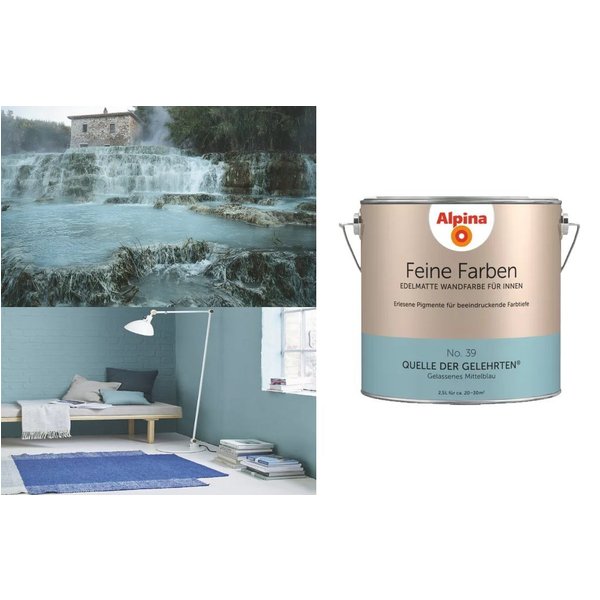 39 Quelle der Gelehrten innen gelassenes mittelblau edelmatt blau, 2.5l