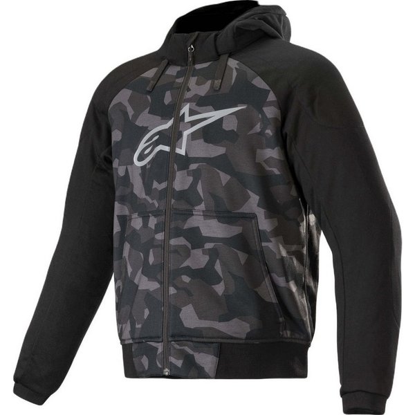 Alpinestars Motorradjacke Chrome Camo Sport Motorrad Zip Hoodie Ellenbogenprotektoren enthalten,Schulterprotektoren enthalten