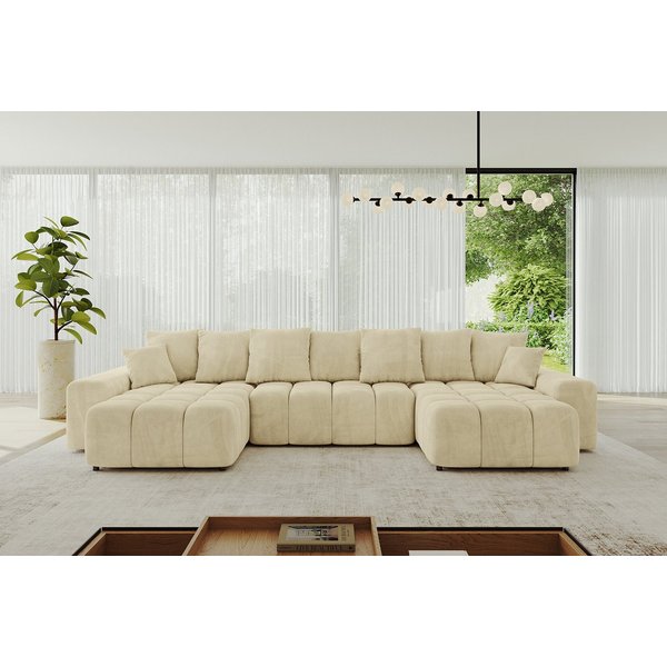 ALTDECOR Wohnlandschaft ENIL-U, Couch mit Schlaffunktion, Wohnzimmer - Ecksofa, Corner Sofa Bett Eckcouch Couch U-Form Schlafcouch Ausziehbar