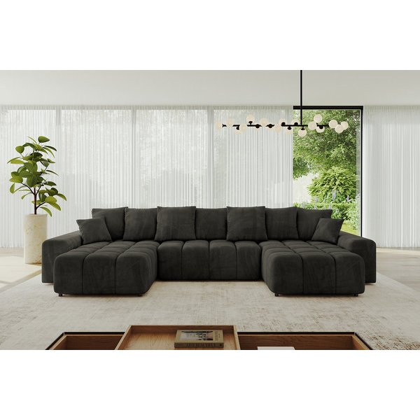 ALTDECOR Wohnlandschaft ENIL-U, Couch mit Schlaffunktion, Wohnzimmer - Ecksofa, Corner Sofa Bett Eckcouch Couch U-Form Schlafcouch Ausziehbar