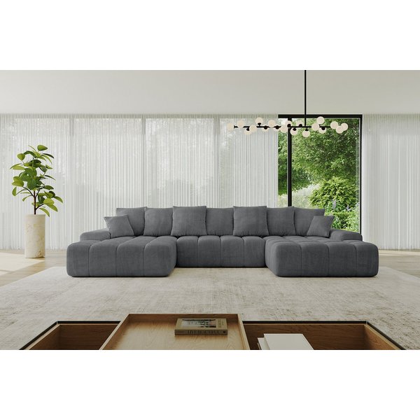 ALTDECOR Wohnlandschaft ENSI-U, Couch mit Schlaffunktion, Wohnzimmer - Wohnlandschaft, Corner Sofa Bett Eckcouch Couch U-Form Schlafcouch 353x164x69