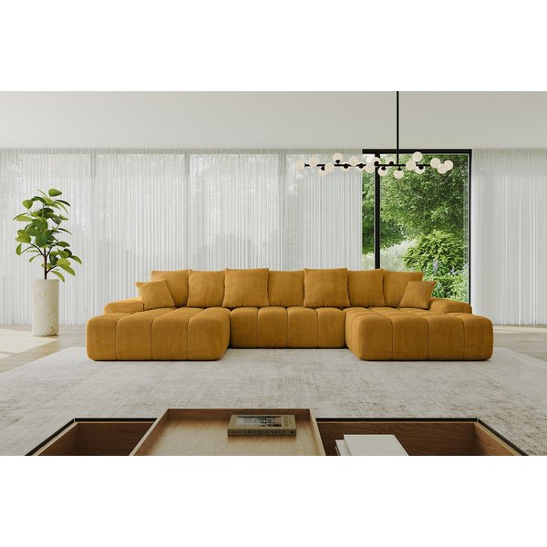 ALTDECOR Wohnlandschaft ENSI-U, Couch mit Schlaffunktion, Wohnzimmer - Wohnlandschaft, Corner Sofa Bett Eckcouch Couch U-Form Schlafcouch 353x164x69
