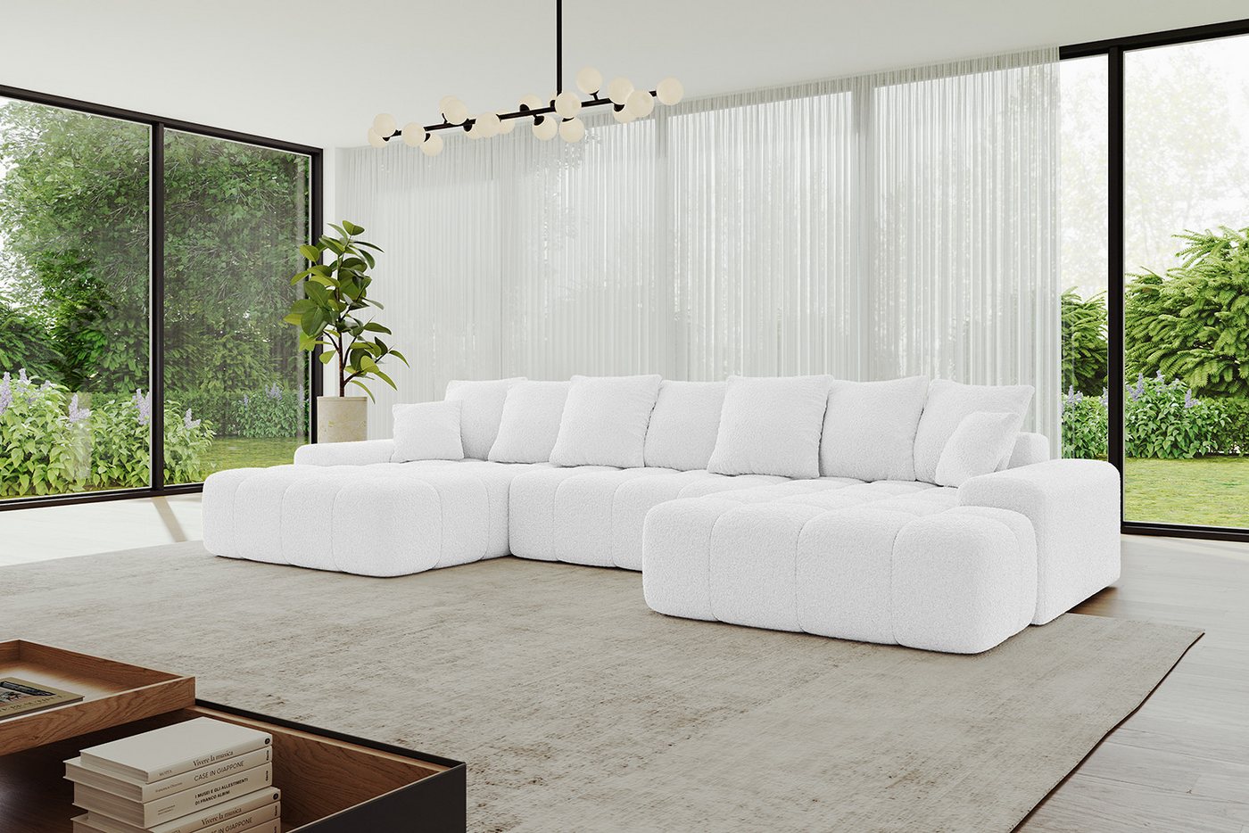 ALTDECOR Wohnlandschaft ENSI-U, Couch mit Schlaffunktion, Wohnzimmer - Wohnlandschaft, Corner Sofa Bett Eckcouch Couch U-Form Schlafcouch 353x164x69 – Bild 3 von 5