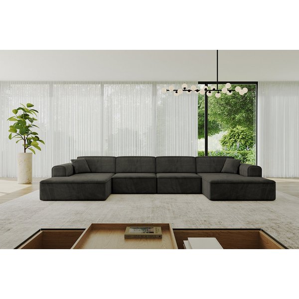 ALTDECOR Wohnlandschaft IREA-U2-v3, Sofa Praktische Bequeme Funktionsecke Couch U-Form Eckcouch, Corner Sofa U-Form Vielseitige Sofa Wohnlandschaft Wohnzimmer