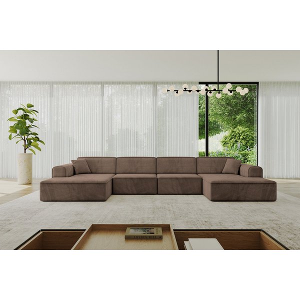 ALTDECOR Wohnlandschaft IREA-U2-v3, Sofa Praktische Bequeme Funktionsecke Couch U-Form Eckcouch, Corner Sofa U-Form Vielseitige Sofa Wohnlandschaft Wohnzimmer