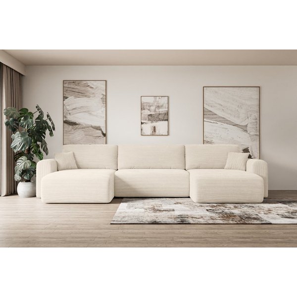 ALTDECOR Wohnlandschaft ORRO-U, Couch mit Schlaffunktion, Wohnzimmer - Wohnlandschaft, Corner Sofa Bett Eckcouch Couch L-Form Schlafcouch Ausziehbar