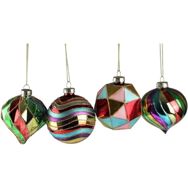 AM Design Weihnachtsbaumkugel Weihnachtsdeko, Christbaumschmuck, Christbaumkugeln aus Glas (12 St), handdekoriert und mundgeblasen