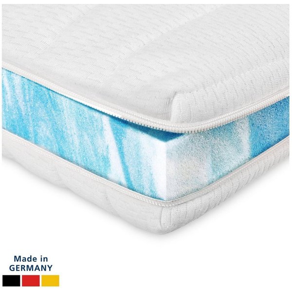 AM Qualitätsmatratzen, Topper für Boxspringbett, Druckentlastend, Matratzenauflage, Reißverschluss, 6 cm hoch, ClimaFlex-Schaum, 80x200 cm