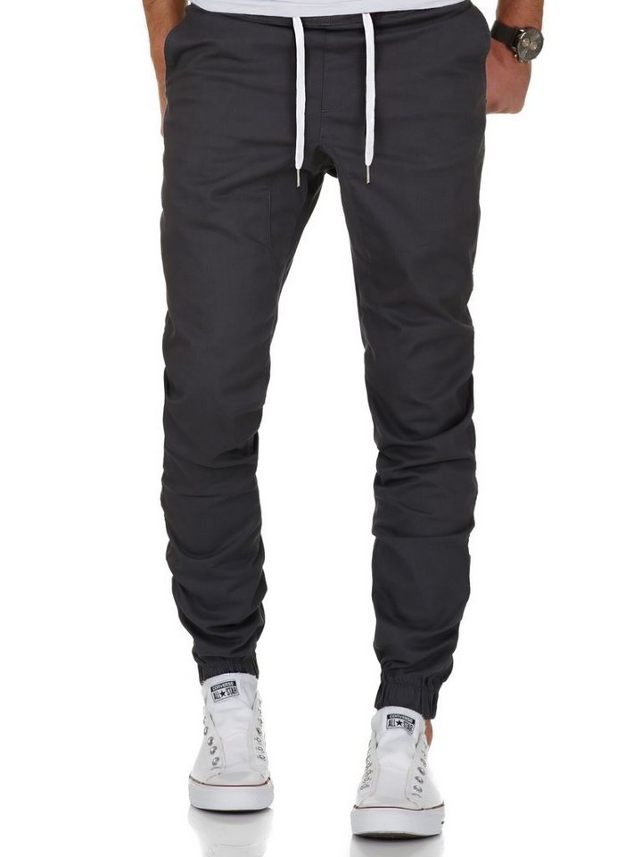 Amaci&Sons Chinohose NEW JERSEY Basic Jogger-Chino Herren Stretch Jogger Basic Chino Jeans Hose Cargo – Bild 3 von 5
