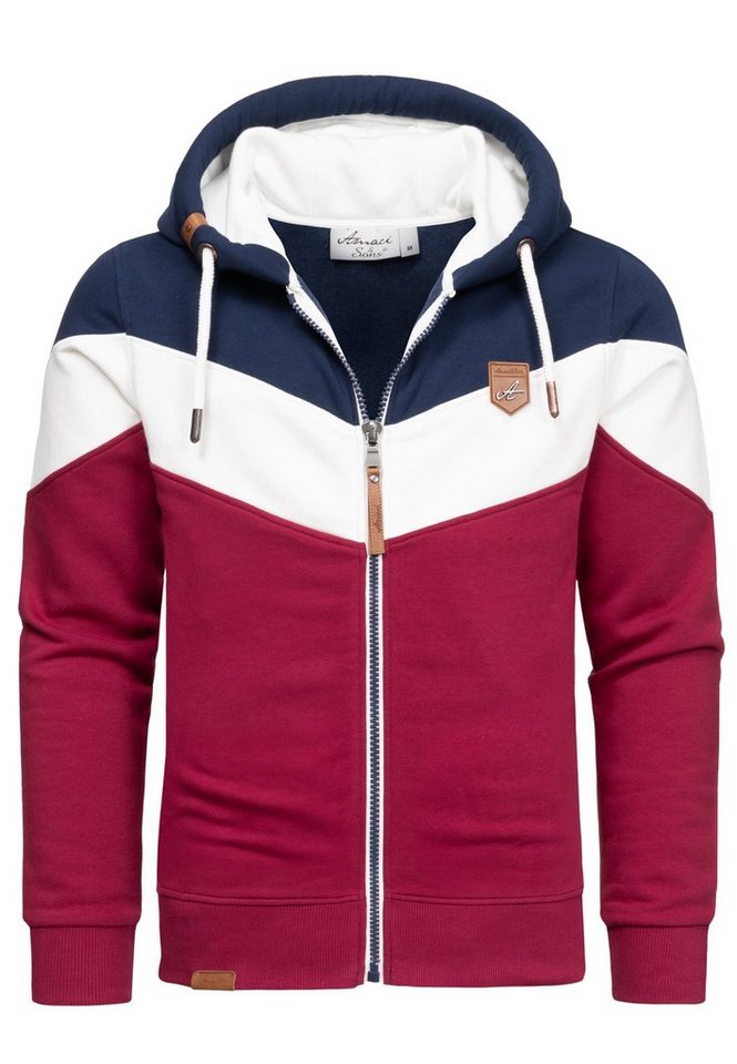 Amaci&Sons Kapuzenpullover ARDMORE Sweatjacke im Block-Design Herren Kapuzenpullover Pullover Hoodie Zipper Jacke – Bild 2 von 3