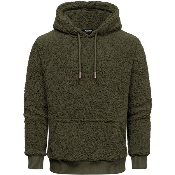 Amaci&Sons Kapuzenpullover CARNEY Kapuzenpullover Teddyfell Herren Teddy Sweatjacke Plüsch Hoodie Pullover Sweatshirt
