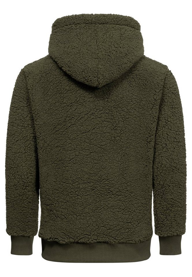 Amaci&Sons Kapuzenpullover CARNEY Kapuzenpullover Teddyfell Herren Teddy Sweatjacke Plüsch Hoodie Pullover Sweatshirt – Bild 2 von 2