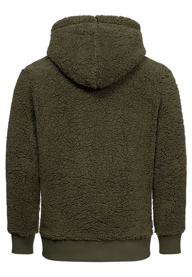 Amaci&Sons Kapuzenpullover RUXTON Windbreaker mit Teddyfell Herren Teddy Sweatjacke Plüsch Hoodie Pullover Windbreaker – Bild 2 von 2