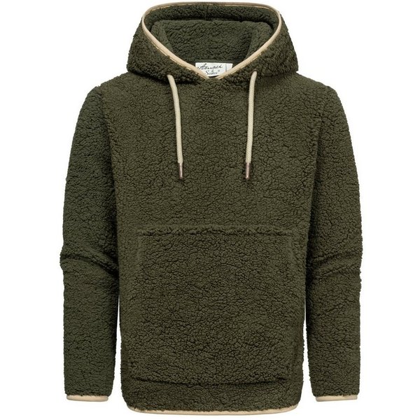 Amaci&Sons Kapuzenpullover SUNNYVALE Kapuzenpullover Teddyfell Herren Teddy Sweatjacke Plüsch Hoodie Pullover Sweatshirt