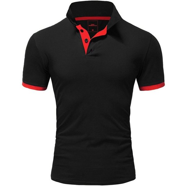 Amaci&Sons Poloshirt DETROIT Basic Kontrast Poloshirt
