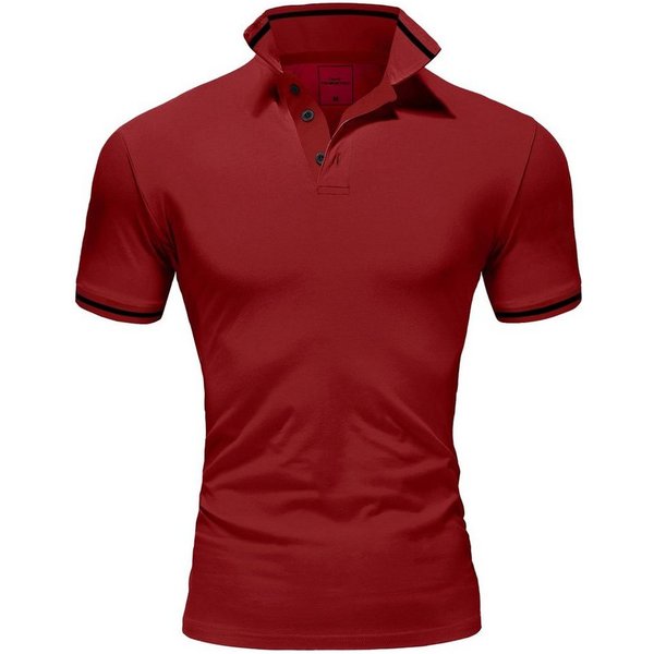 Amaci&Sons Poloshirt PROVIDENCE Herren Basic Kontrast Kurzarm Polohemd T-Shirt