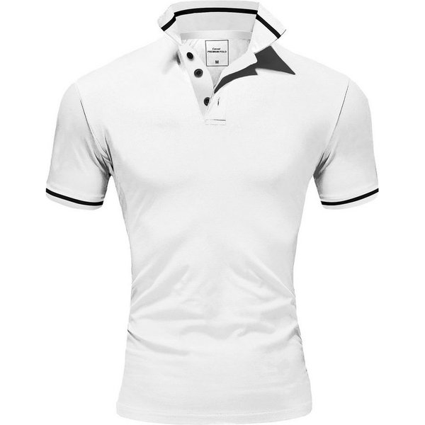 Amaci&Sons Poloshirt PROVIDENCE Herren Basic Kontrast Kurzarm Polohemd T-Shirt
