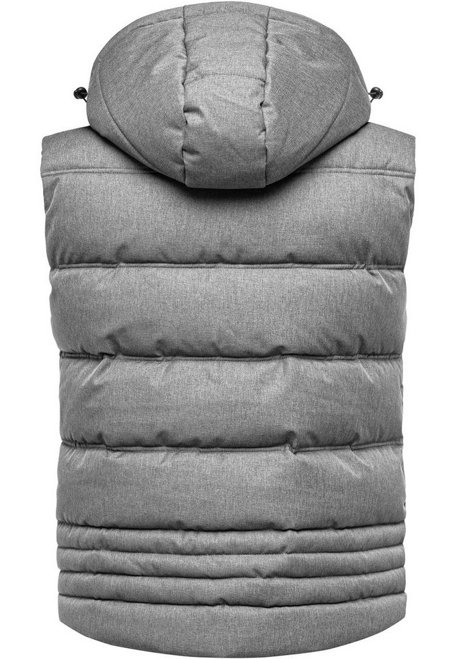 Amaci&Sons Steppweste PACIFICA Steppweste Dicke Herren Outdoor Winter Weste Jacke mit Kapuze – Bild 2 von 2