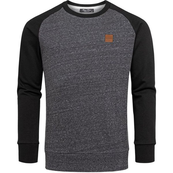 Amaci&Sons Sweatshirt ELGIN Pullover mit Rundhalsausschnitt Herren Basic College Sweatjacke Pullover Hoodie
