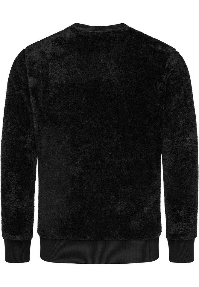 Amaci&Sons Sweatshirt LUDLOW Pullover mit Rundhalsausschnitt Herren Teddy Plüsch Pulli Sweatjacke Hoodie – Bild 2 von 2
