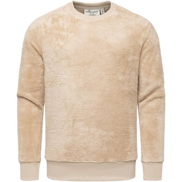 Amaci&Sons Sweatshirt LUDLOW Pullover mit Rundhalsausschnitt Herren Teddy Plüsch Pulli Sweatjacke Hoodie