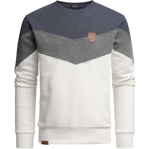Amaci&Sons Sweatshirt PALMDALE Sweatshirt mit Rundhalsausschnitt Herren Basic Kontrast Sweatjacke Pullover Hoodie Sweatshirt