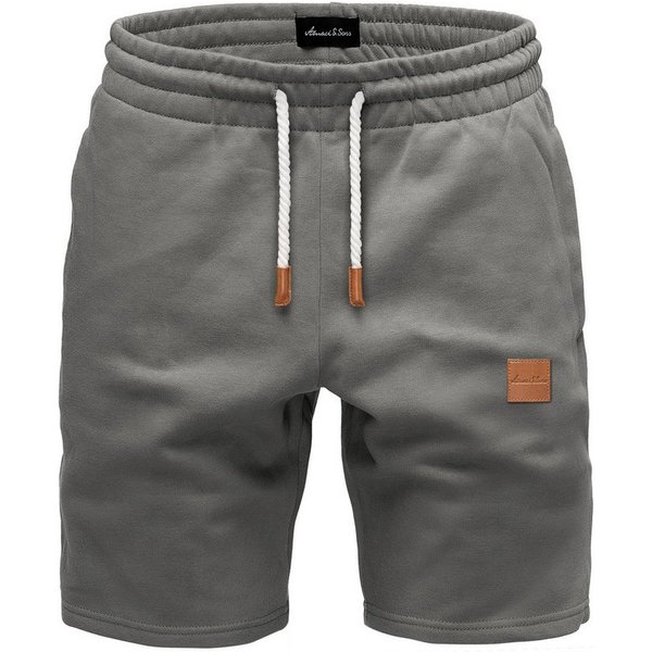 Amaci&Sons Sweatshorts DEVON Shorts Herren Bermuda Sweat Short Hose Regular Fit mit Patch