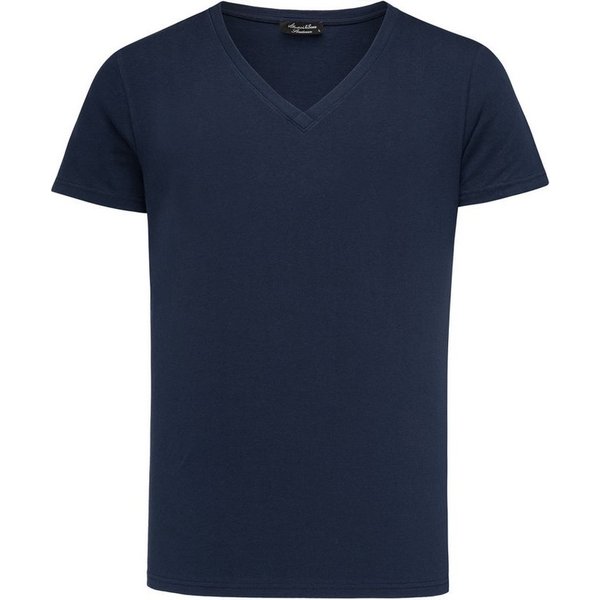 Amaci&Sons T-Shirt EUGENE Basic T-Shirt mit V-Ausschnitt Herren Einfarbig Vintage V-Neck Basic V-Ausschnitt Shirt