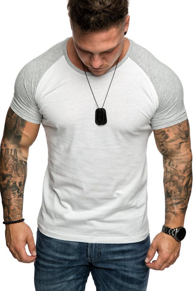 Amaci&Sons T-Shirt SALEM Basic Raglan T-Shirt mit Rundhalsausschnitt Herren Basic Raglan Shirt mit Rundhalsausschnitt – Bild 3 von 4