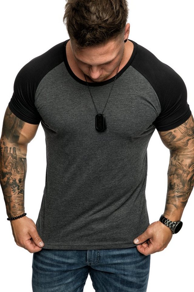 Amaci&Sons T-Shirt SALEM Basic Raglan T-Shirt mit Rundhalsausschnitt Herren Basic Raglan Shirt mit Rundhalsausschnitt – Bild 3 von 4